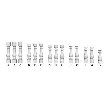 Ekena Millwork Ekena FiberThane Bradford Baluster, 5"W x 24"H BAL05X24BR-H